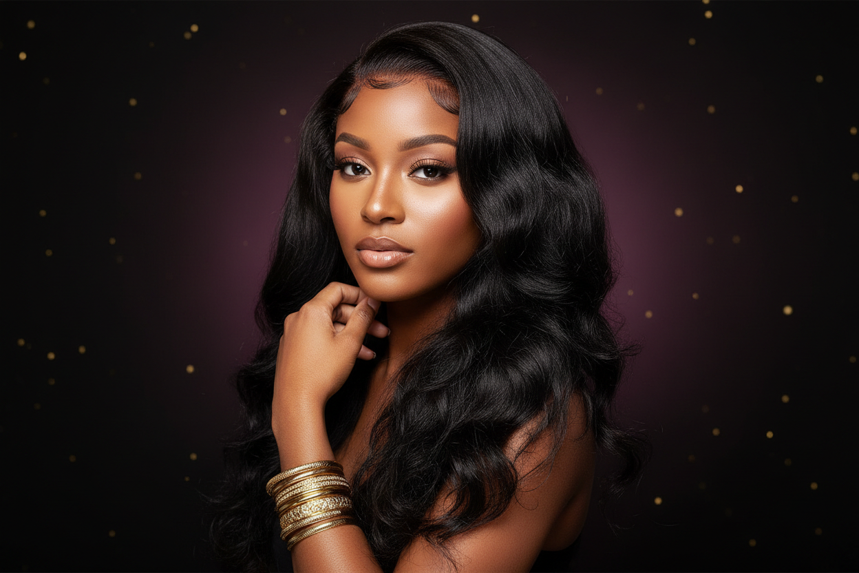 Body Wave 13x4 Transparent Lace Front – Virgin Human Hair | Natural 1B | 130% or 180% Density | Middle or High Part