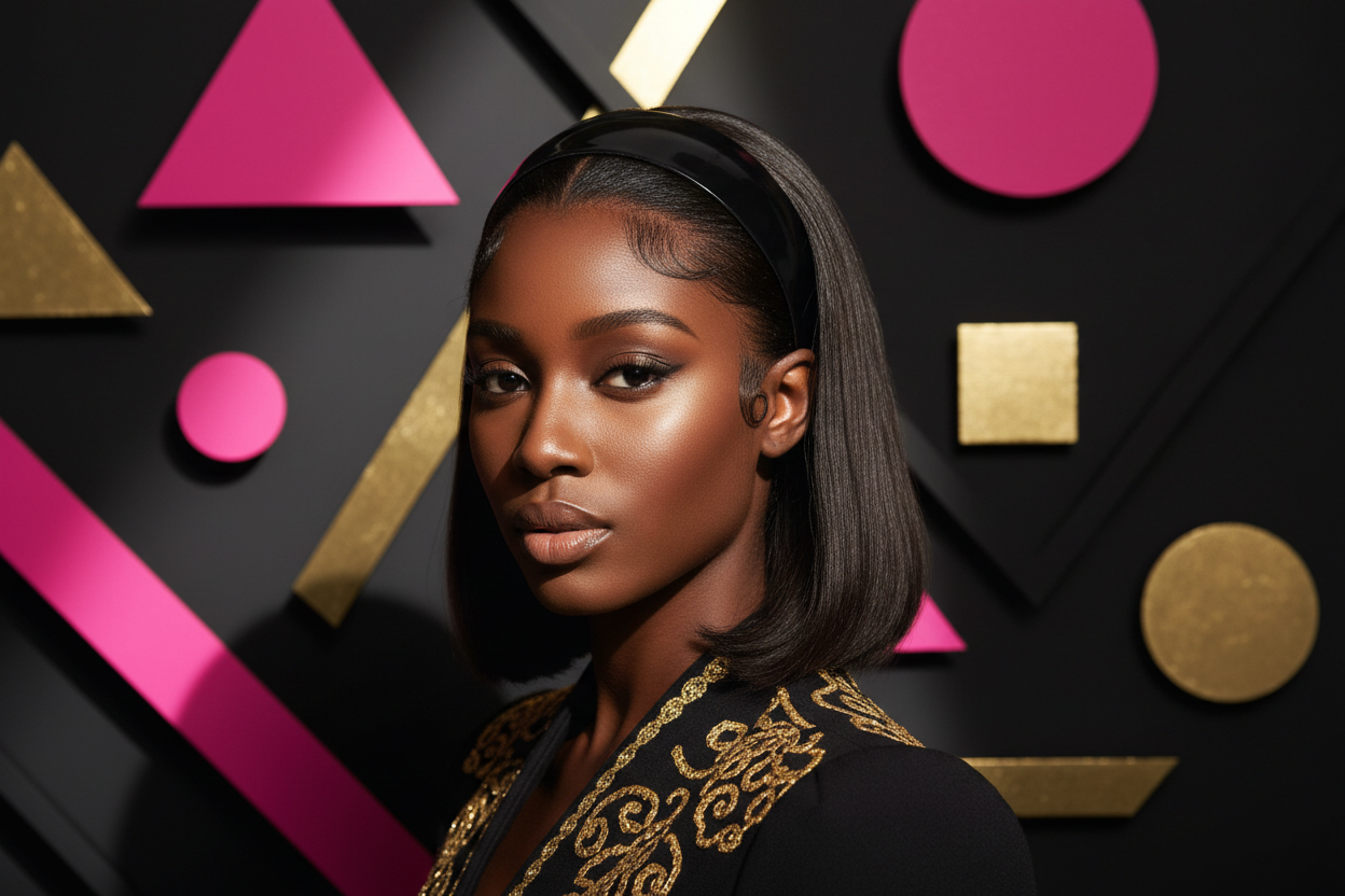 Straight Headband Wig – 100% Virgin Human Hair | Glueless Straight Wig | Natural 1B | 14–24 Inches