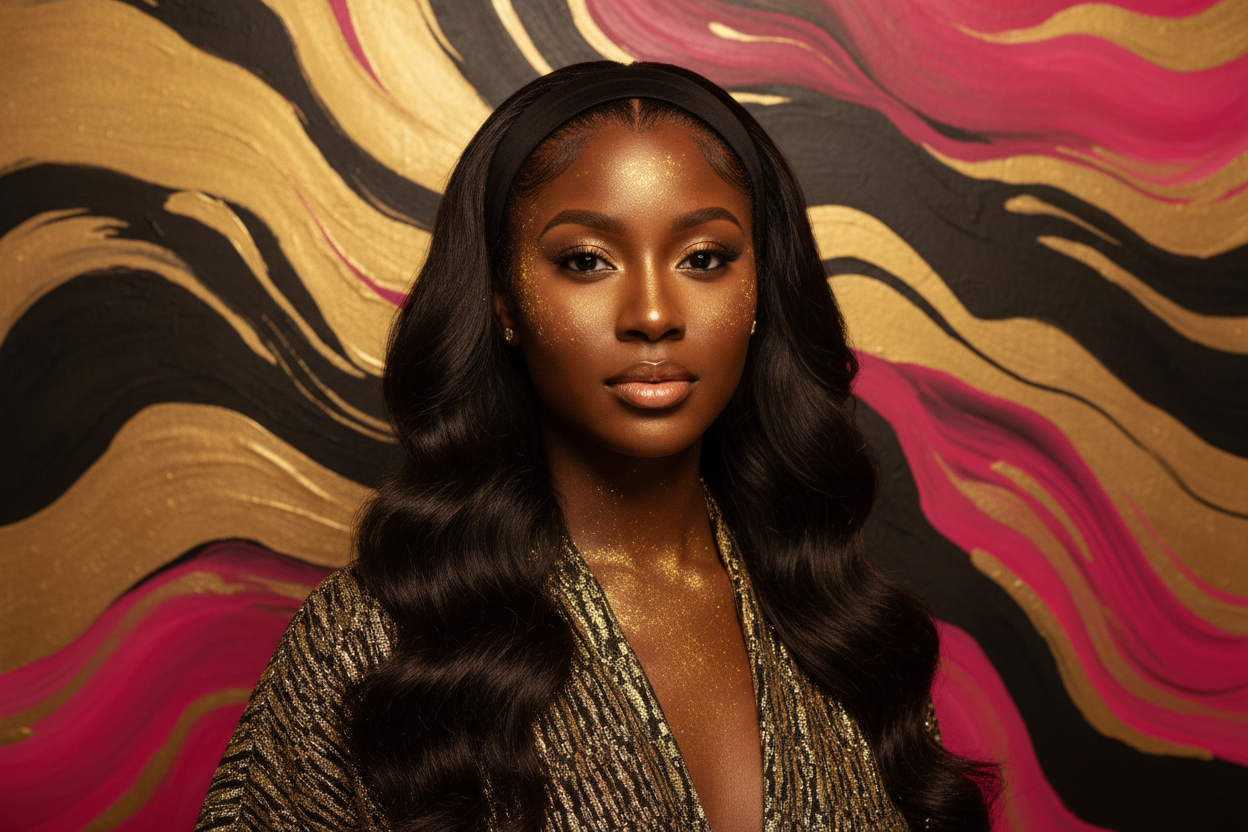 Body Wave Headband Wig – 100% Virgin Human Hair Glueless Wig | 150% Density Natural 1B Body Wave Wig (14–24 Inch)