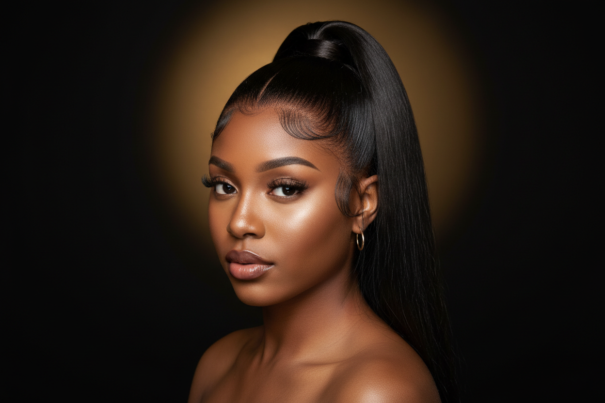 Sleek Straight Full Lace Wig – 100% Human Hair Transparent Lace | Part Anywhere Wig 14–26”