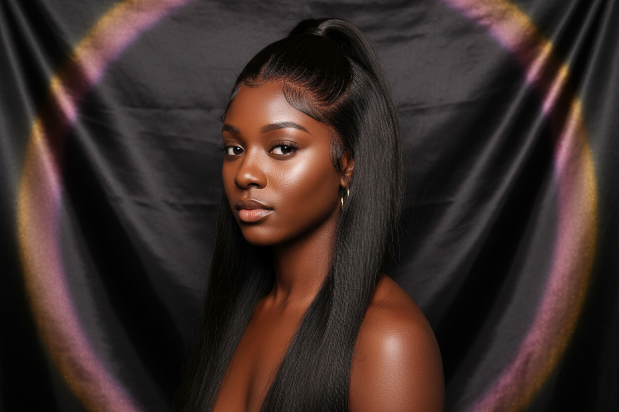 Sleek Straight Full Lace Wig – 100% Human Hair Transparent Lace | Part Anywhere Wig 14–26”