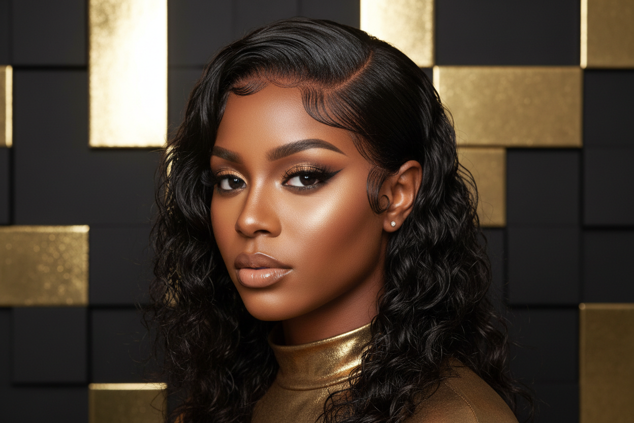 HD Deep Wave 13x4 Lace Front Wig – 180% Density 100% Virgin Human Hair HD Lace Wig (Glueless)