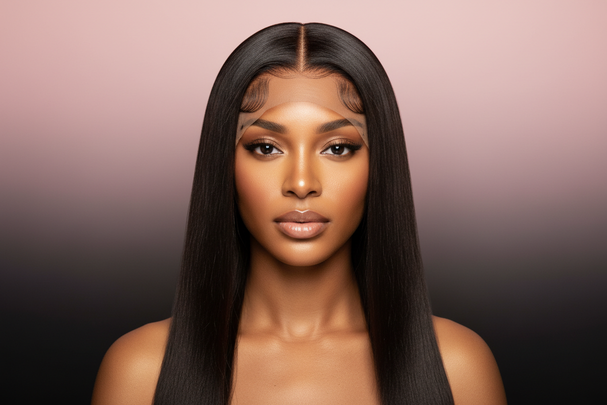HD Straight 13x4 Lace Front Wig – 180% Density 100% Virgin Human Hair HD Lace Wig (Glueless)