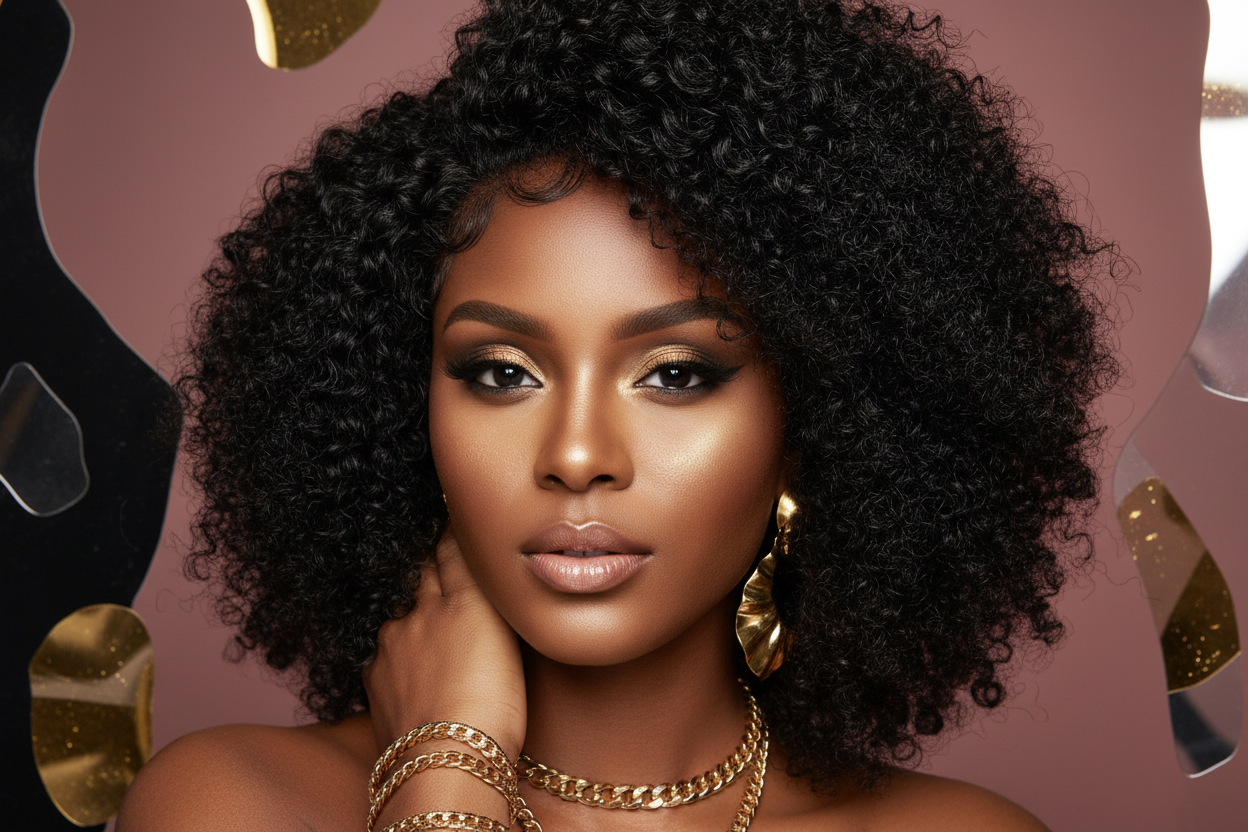 Kinky Curly 4x4 Transparent Closure Wig – 100% Virgin Human Hair Natural 1B | 180% Density Lace Closure Wig (14–24 Inch)