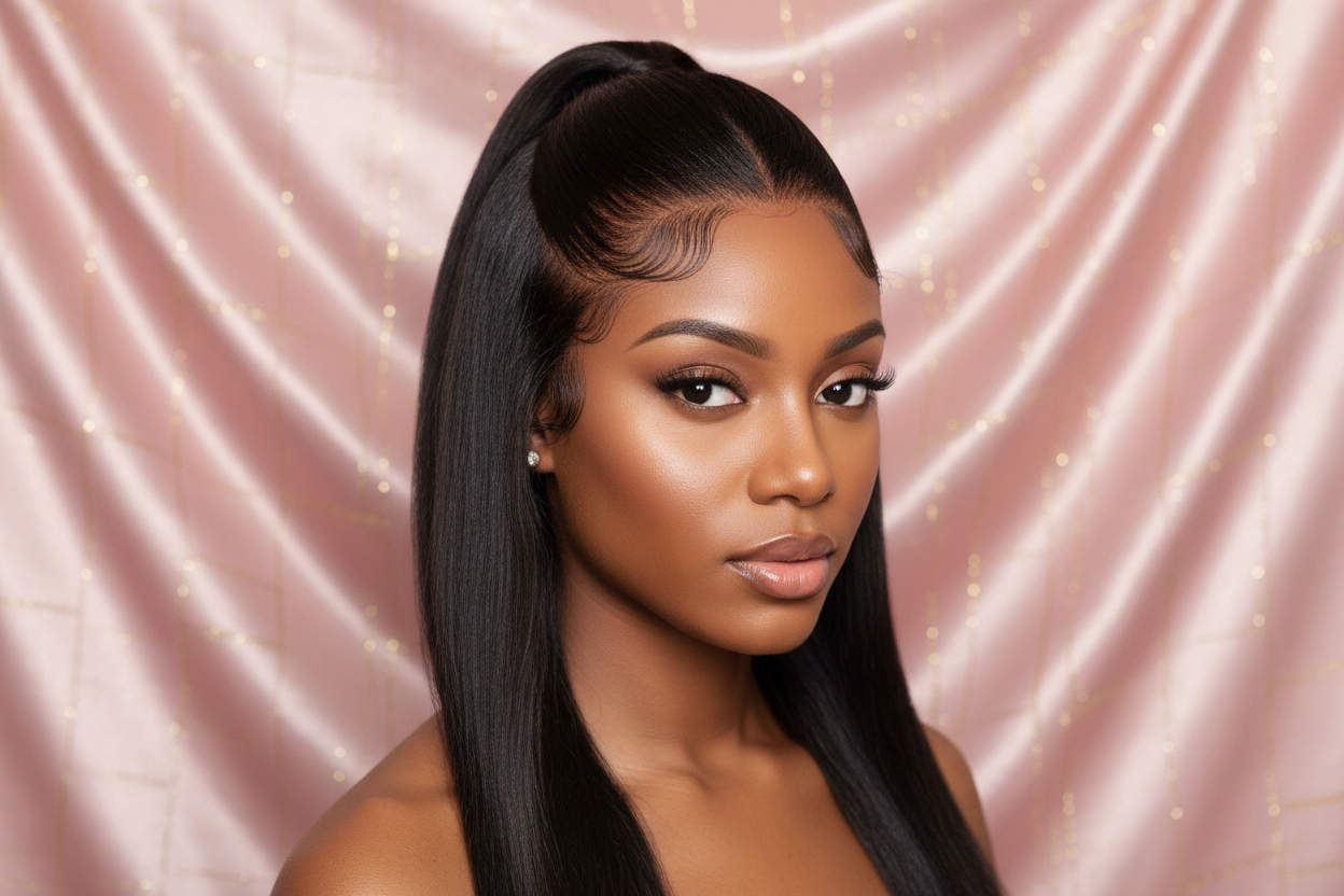 HD Straight 13x4 Lace Front Wig – 180% Density 100% Virgin Human Hair HD Lace Wig (Glueless)