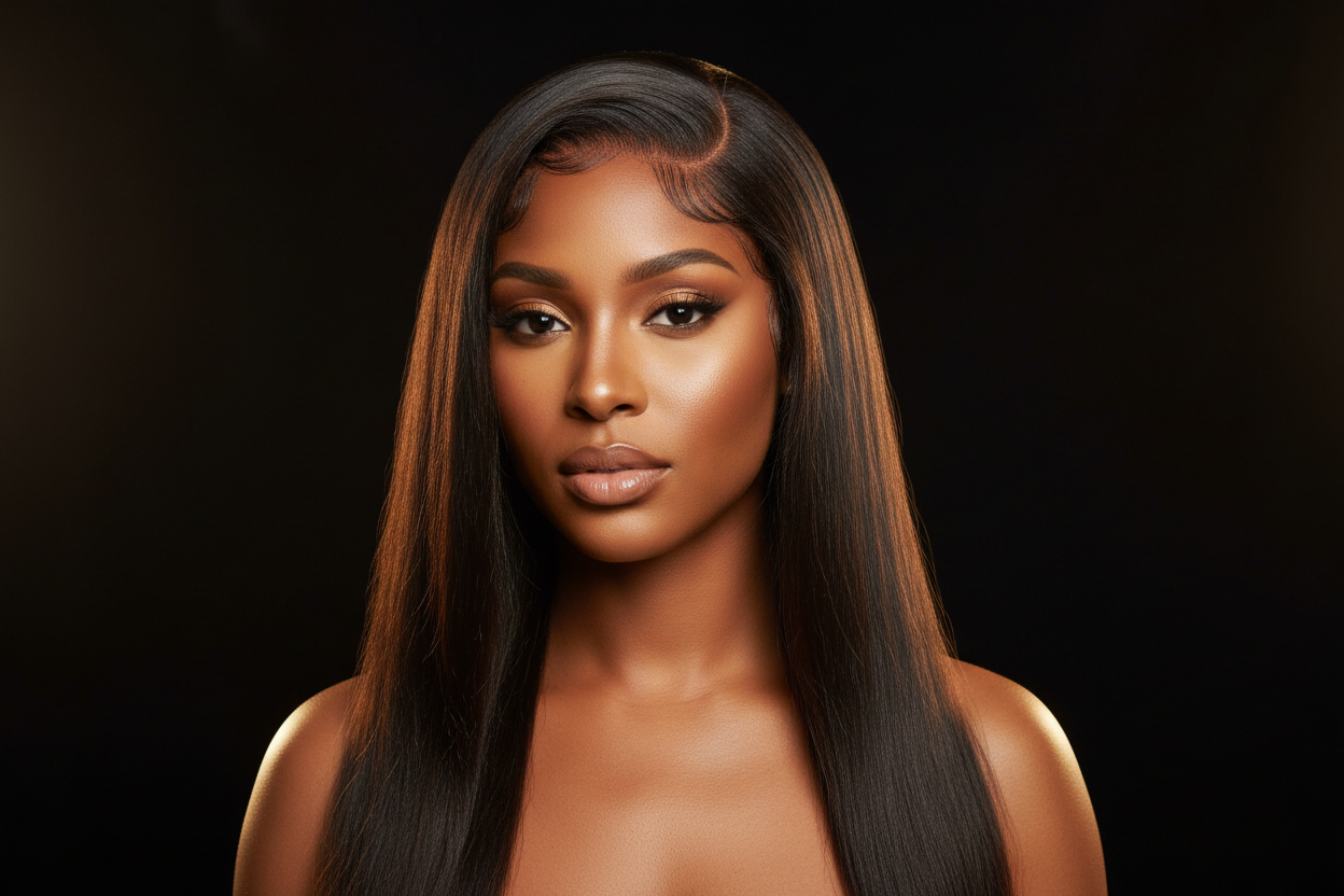 HD Straight 13x4 Lace Front Wig – 180% Density 100% Virgin Human Hair HD Lace Wig (Glueless)