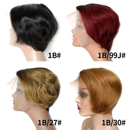 Straight Short Ombre Bob 13x4 Transparent Lace Front Wig – 180% Density