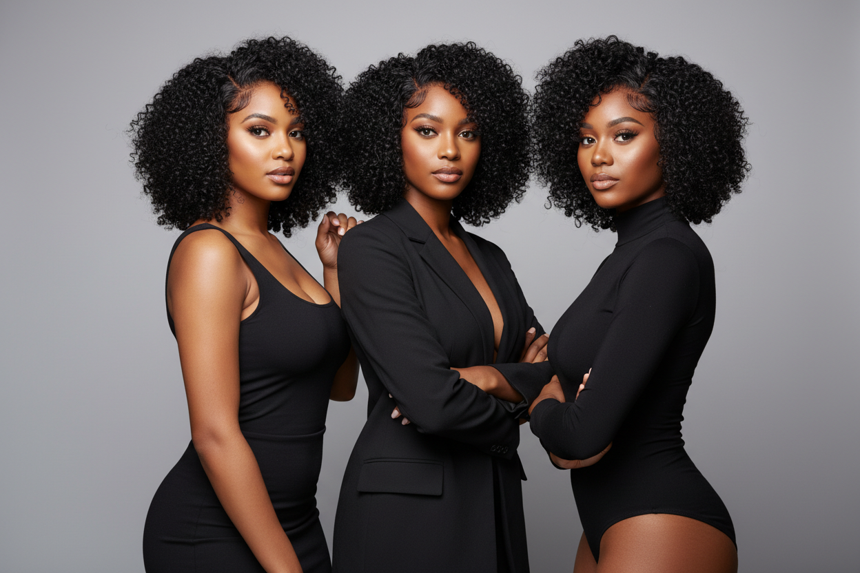 Brazilian Remy Kinky Curly U Part Bob – Wet Look Natural Curls | 180% Density Human Hair | Glueless U Part Style