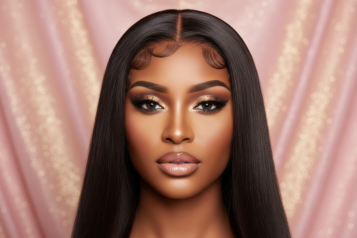 HD Straight 13x4 Lace Front Wig – 180% Density 100% Virgin Human Hair HD Lace Wig (Glueless)