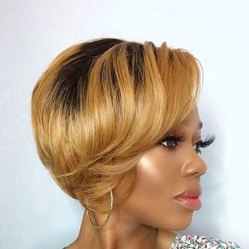 Straight Short Ombre Bob 13x4 Transparent Lace Front Wig – 180% Density